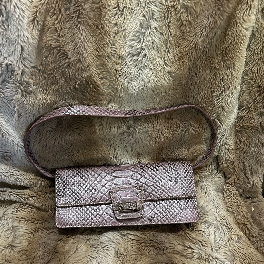Liz Claiborne Pink Crock Leather Clutch